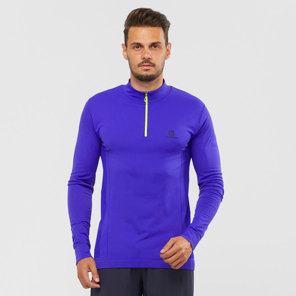 Vestes Imperméables Salomon Homme Bleu - Salomon ESSENTIAL SEAMLESS - France (3524-FPKVJ)